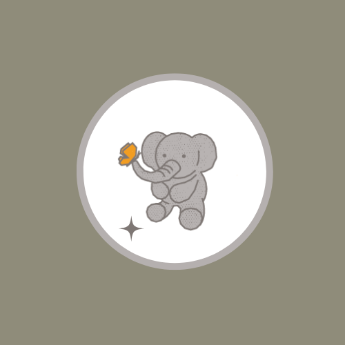 Pursuit for Patterson sub logo featuring Ellie the elephant with a butterfly on her nose and a star at her foot.